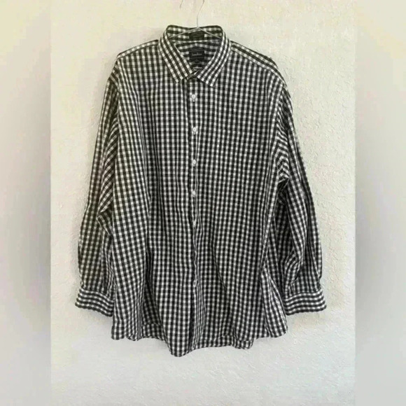 Neiman Marcus plaid dress shirt 18 1/2, 36-37 - Picture 1 of 8